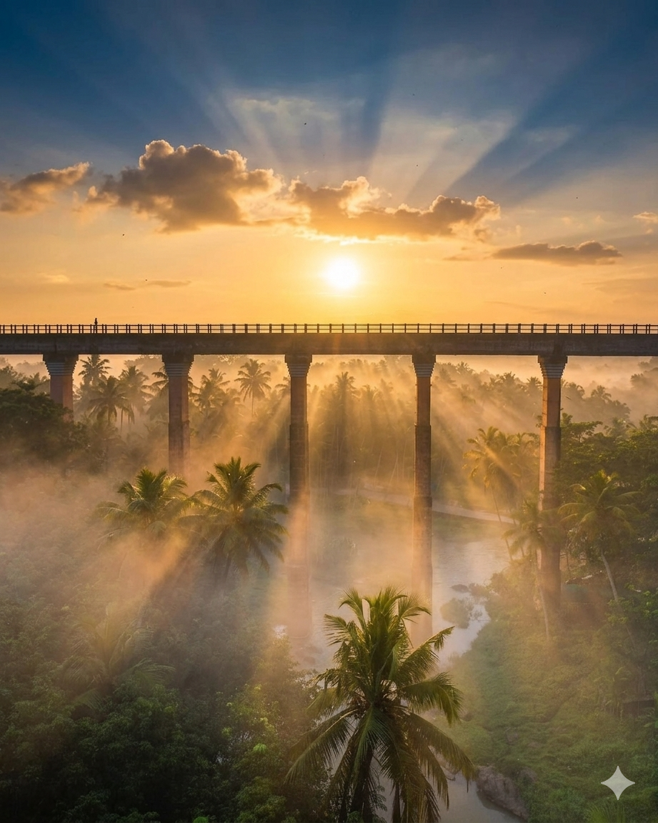 Mathur Hanging Trough Bridge — one of the highest aqueducts in Asia spanning a deep valley